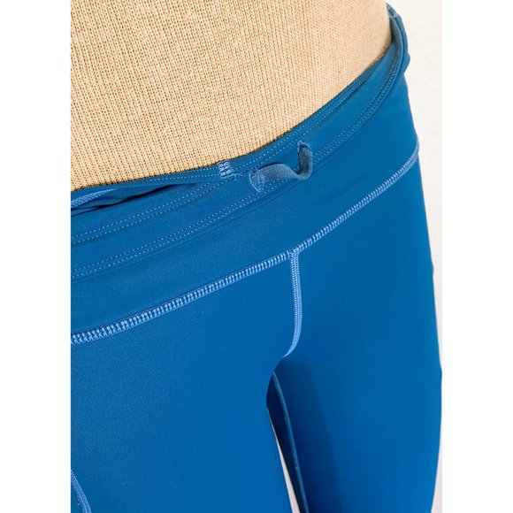 NWOT Athleta Blue Low Rise Lace 3 Pockets Draw String Long Activewear Leggings S - Picture 7 of 11